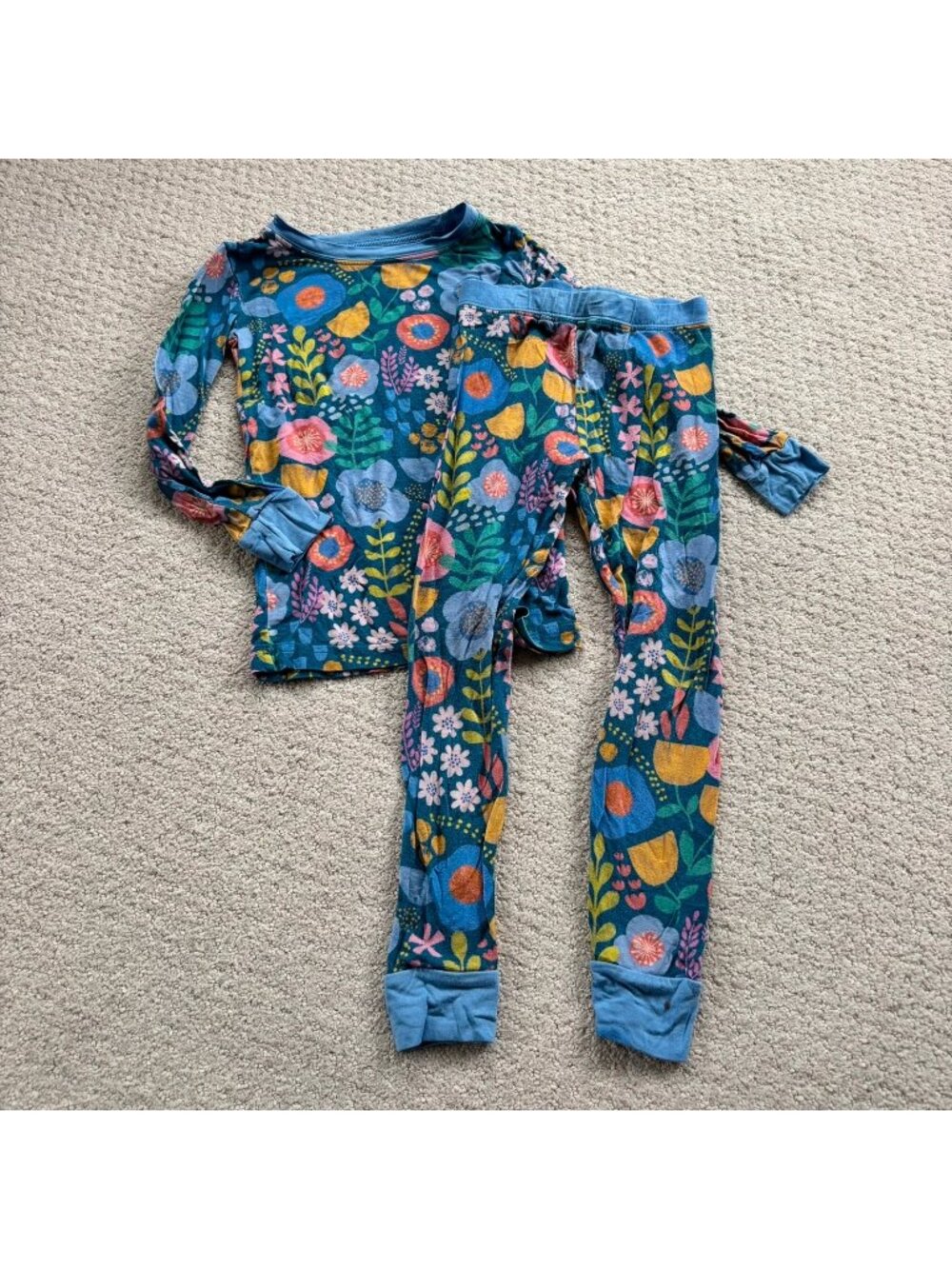 Little sleepies folk floral pajama set